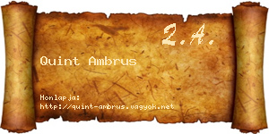 Quint Ambrus névjegykártya