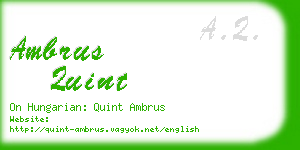 ambrus quint business card